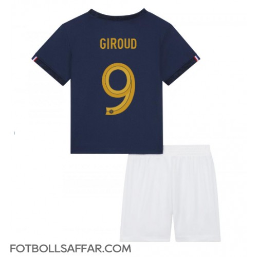 Frankrike Olivier Giroud #9 Hemmadräkt Barn VM 2022 Kortärmad (+ Korta byxor)